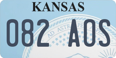 KS license plate 082AOS