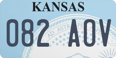 KS license plate 082AOV