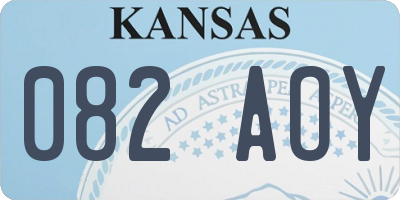 KS license plate 082AOY