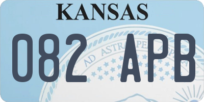 KS license plate 082APB