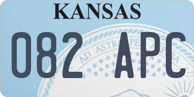 KS license plate 082APC