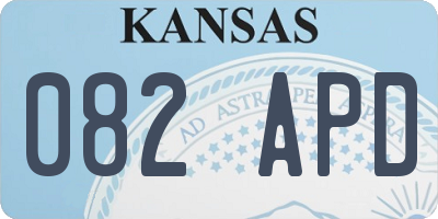KS license plate 082APD