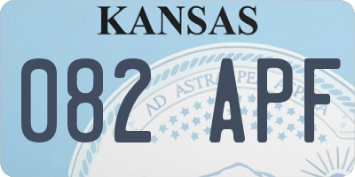 KS license plate 082APF