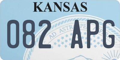 KS license plate 082APG