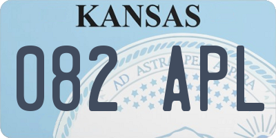 KS license plate 082APL