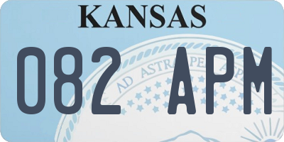 KS license plate 082APM