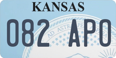 KS license plate 082APO
