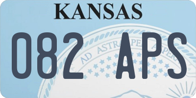 KS license plate 082APS