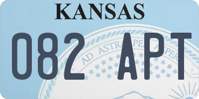 KS license plate 082APT