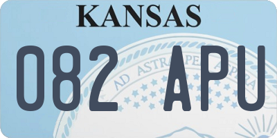 KS license plate 082APU