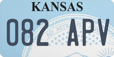 KS license plate 082APV