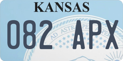 KS license plate 082APX