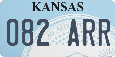 KS license plate 082ARR