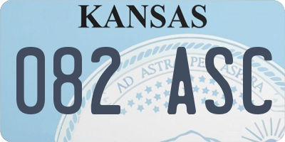 KS license plate 082ASC