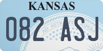 KS license plate 082ASJ