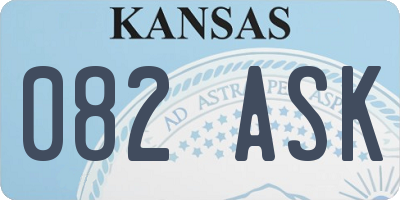 KS license plate 082ASK