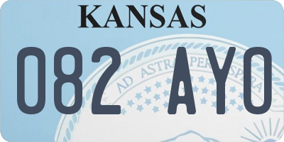 KS license plate 082AYO