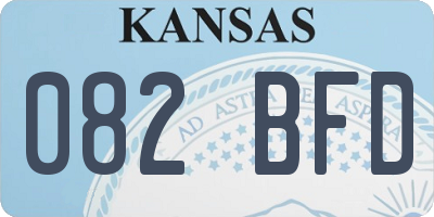 KS license plate 082BFD