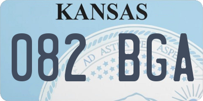 KS license plate 082BGA