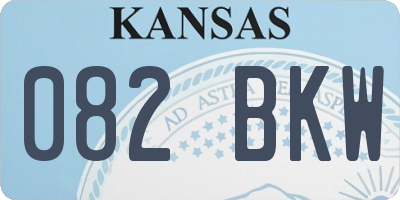 KS license plate 082BKW