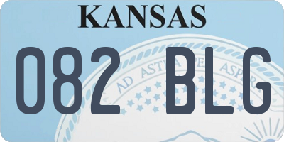 KS license plate 082BLG