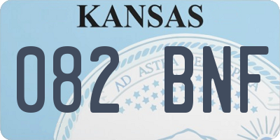 KS license plate 082BNF