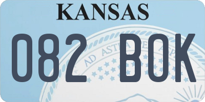 KS license plate 082BOK