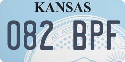 KS license plate 082BPF