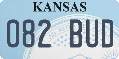 KS license plate 082BUD