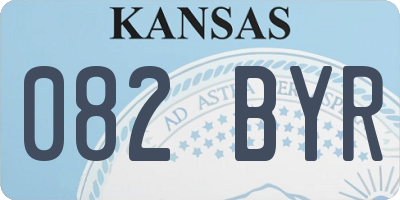 KS license plate 082BYR