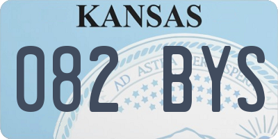 KS license plate 082BYS