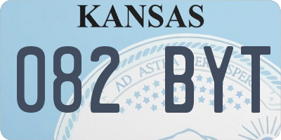 KS license plate 082BYT