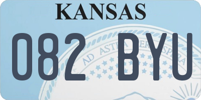 KS license plate 082BYU