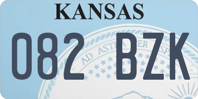 KS license plate 082BZK