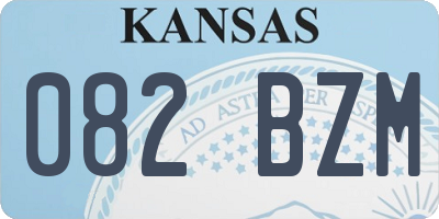 KS license plate 082BZM