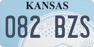 KS license plate 082BZS