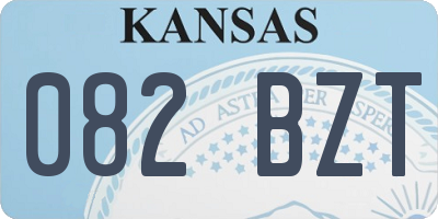KS license plate 082BZT