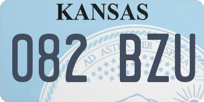 KS license plate 082BZU