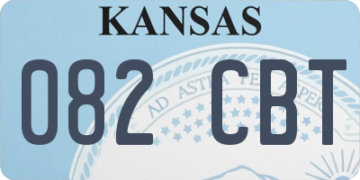 KS license plate 082CBT