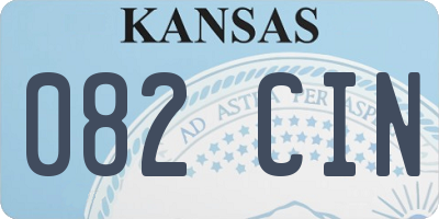 KS license plate 082CIN