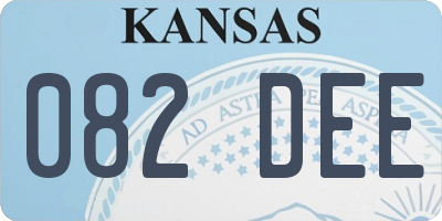 KS license plate 082DEE