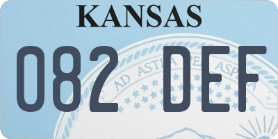 KS license plate 082DEF
