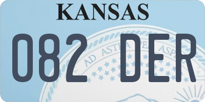 KS license plate 082DER