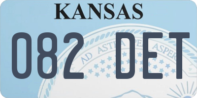KS license plate 082DET