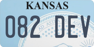 KS license plate 082DEV