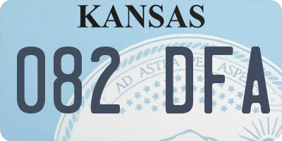 KS license plate 082DFA
