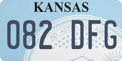 KS license plate 082DFG
