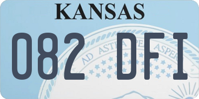 KS license plate 082DFI