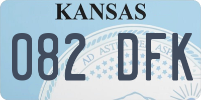 KS license plate 082DFK