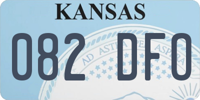 KS license plate 082DFO